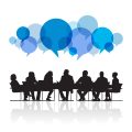 Basic RGB Illustration of business people in the meeting