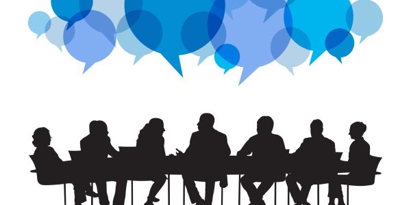 Illustration of business people in the meeting