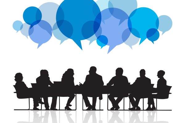 Basic RGB Illustration of business people in the meeting